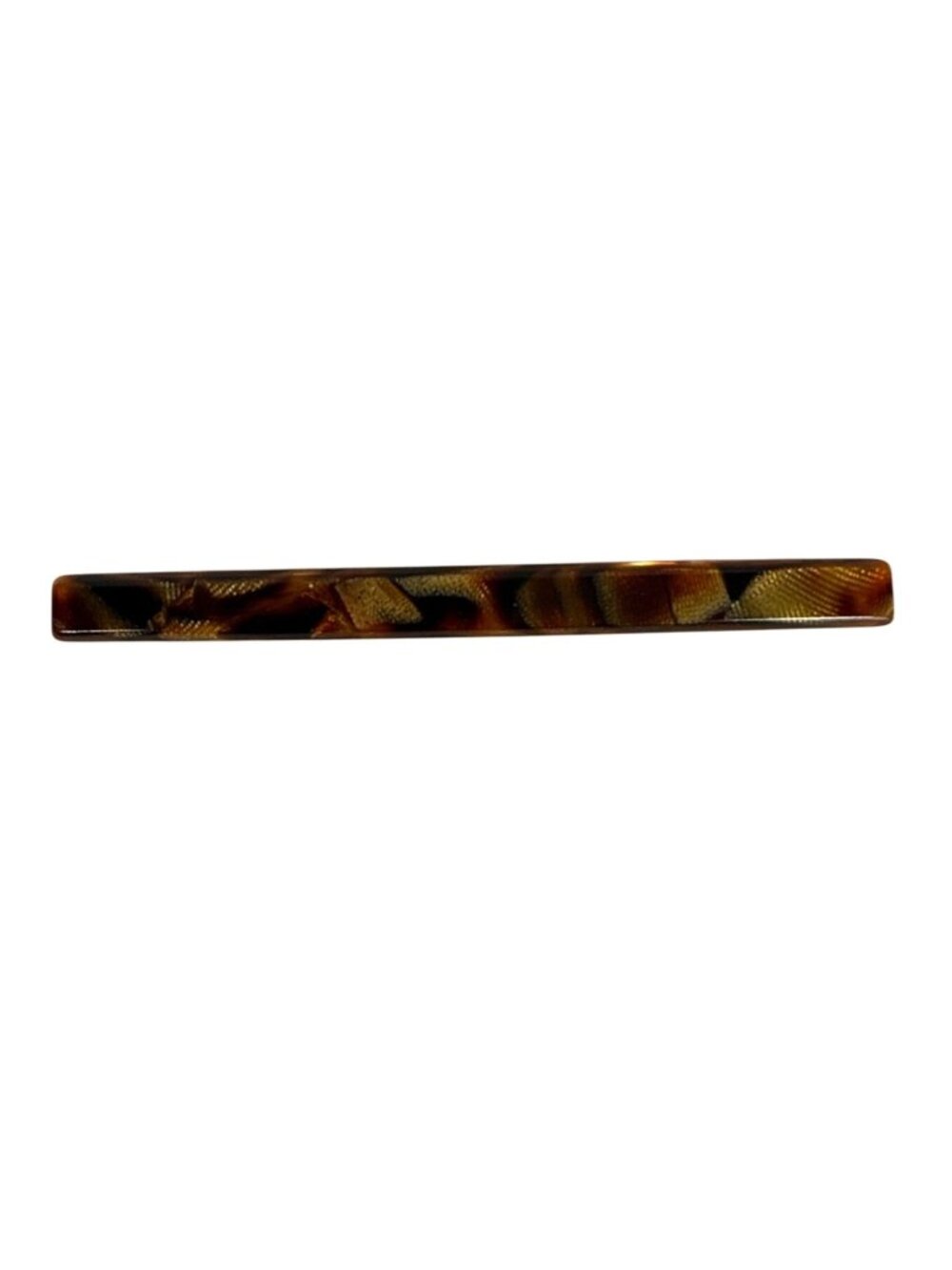 VTG French Tortoise Shell Brown Barrette Hair Clip Made In France 4" Faux Torti